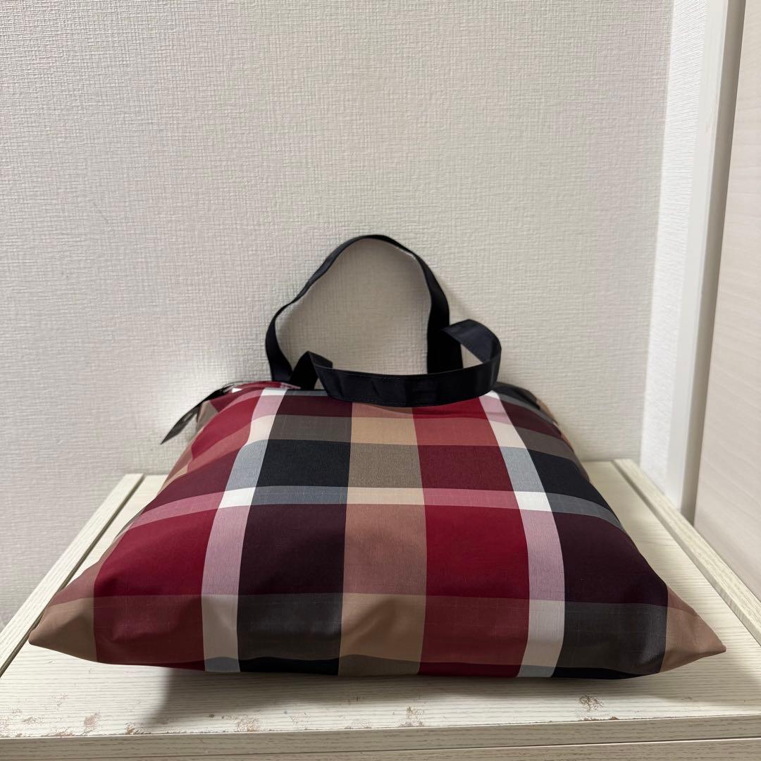 【新品タグ付き】ブラックレーベルクレストブリッジ エコバッグ レッド　チェック