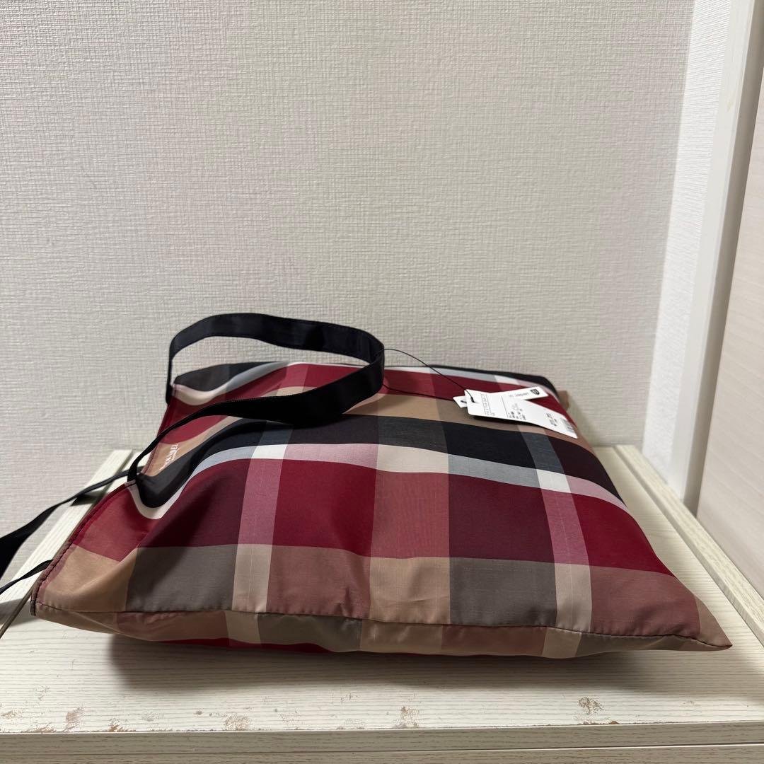 【新品タグ付き】ブラックレーベルクレストブリッジ エコバッグ レッド　チェック