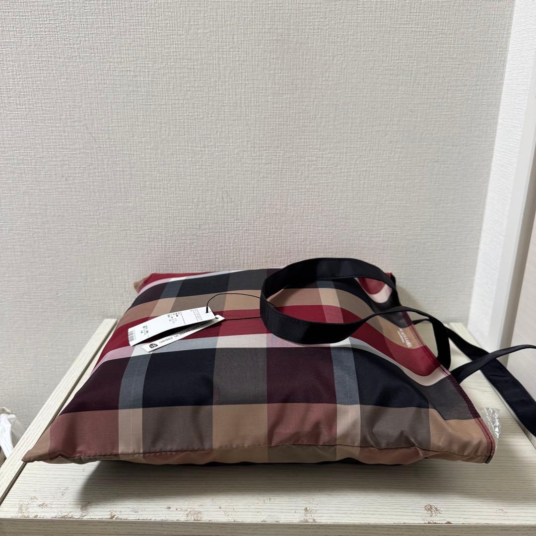 【新品タグ付き】ブラックレーベルクレストブリッジ エコバッグ レッド　チェック