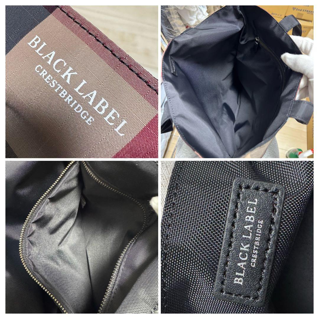 【新品タグ付き】ブラックレーベルクレストブリッジ エコバッグ レッド　チェック