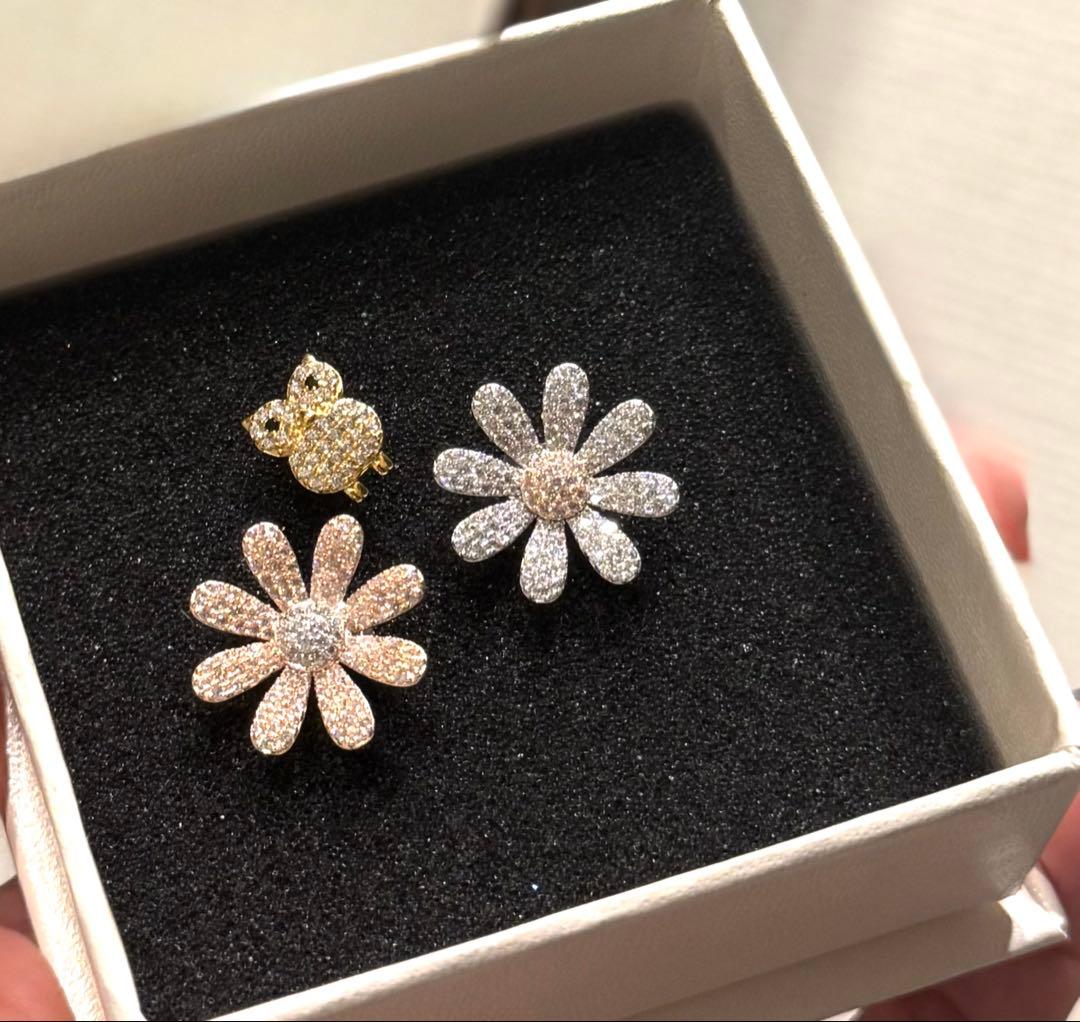 フクロウモチーフ　ピアス　片耳