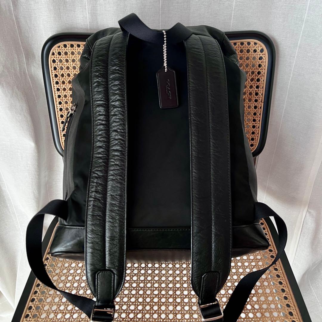 バッグ COACH/Black leather backpack