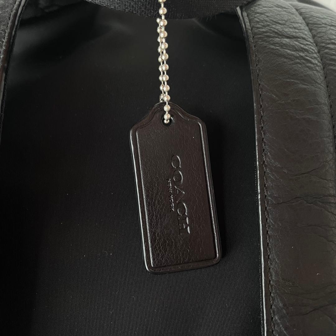 バッグ COACH/Black leather backpack
