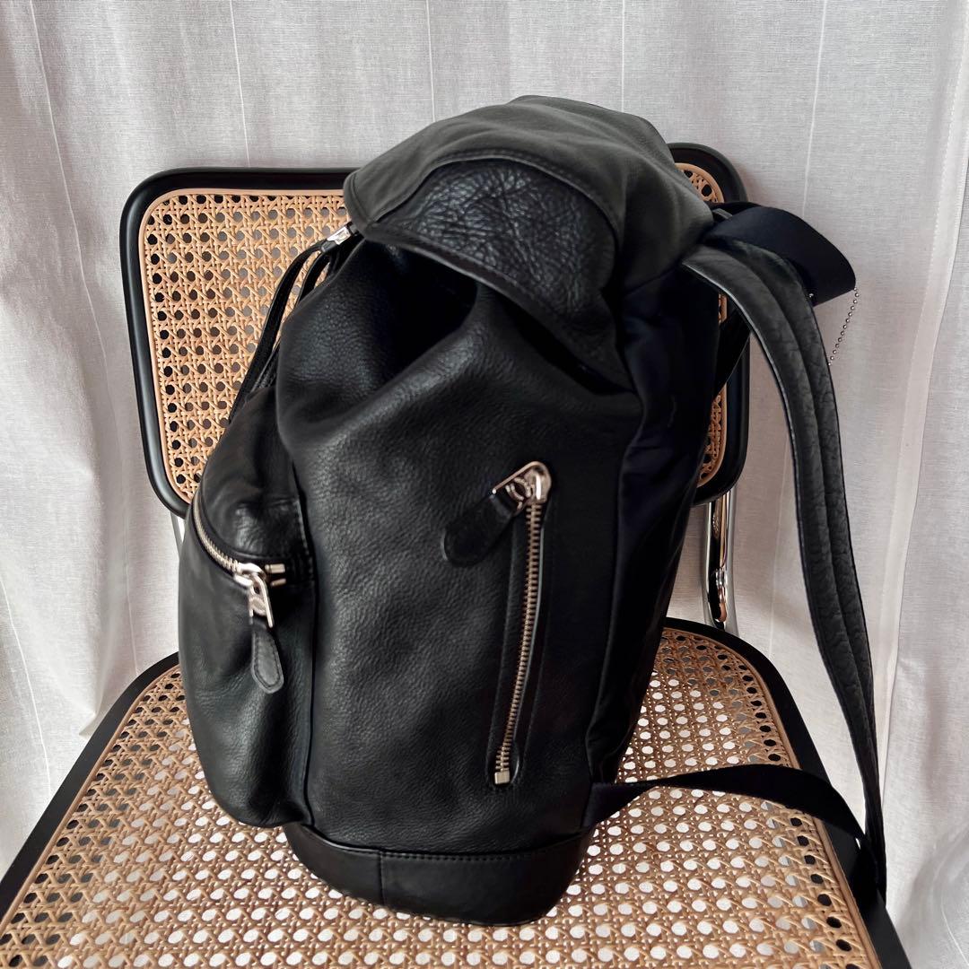 バッグ COACH/Black leather backpack