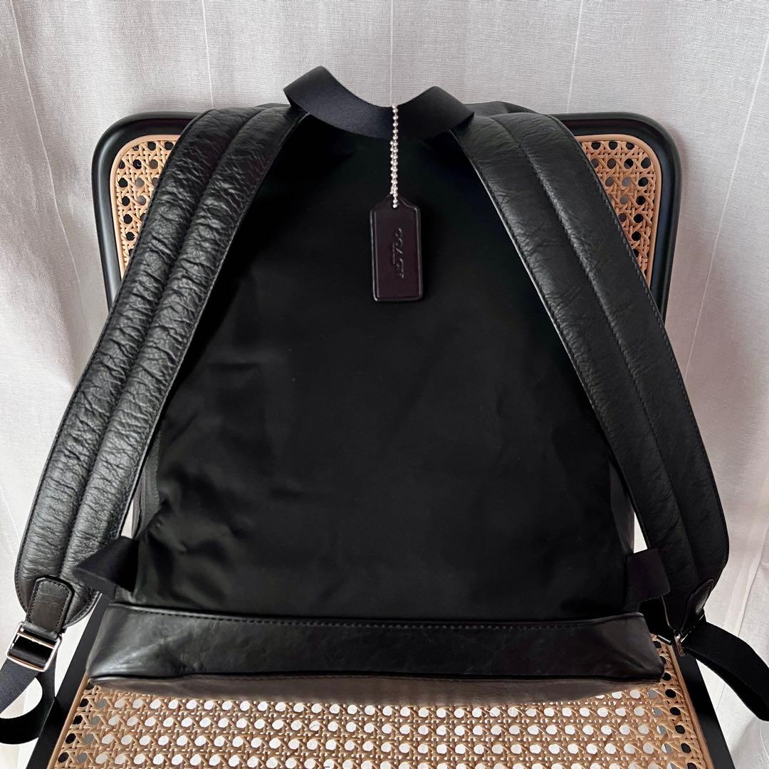 バッグ COACH/Black leather backpack