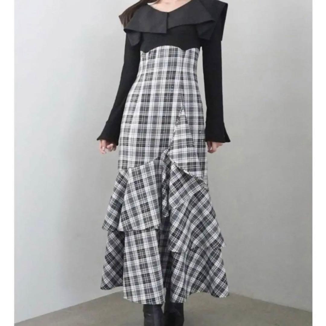 dazzlin アシメマーメイドコルセットワンピース ブラック