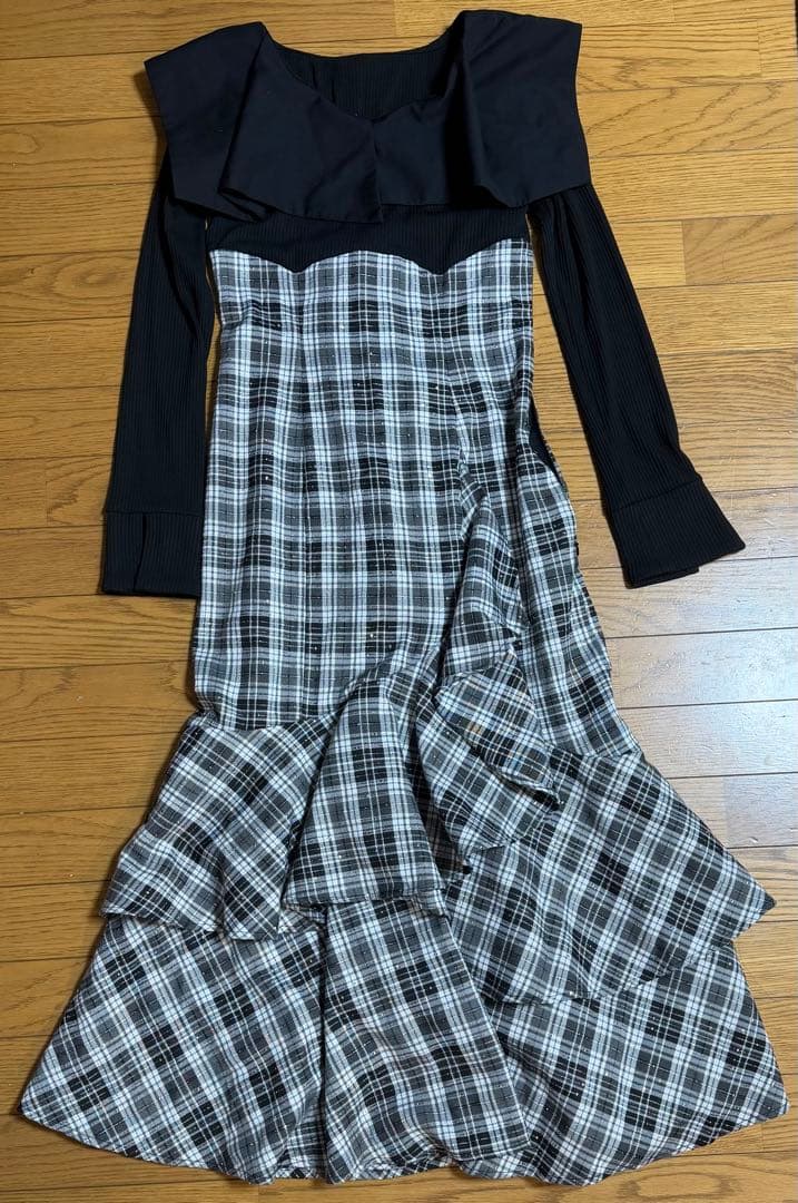 dazzlin アシメマーメイドコルセットワンピース ブラック