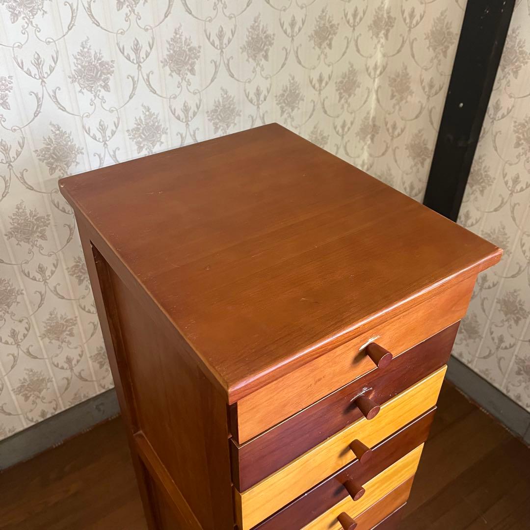 【アンティーク】木製 9杯 チェスト ナチュラルウッド 収納家具 カントリー