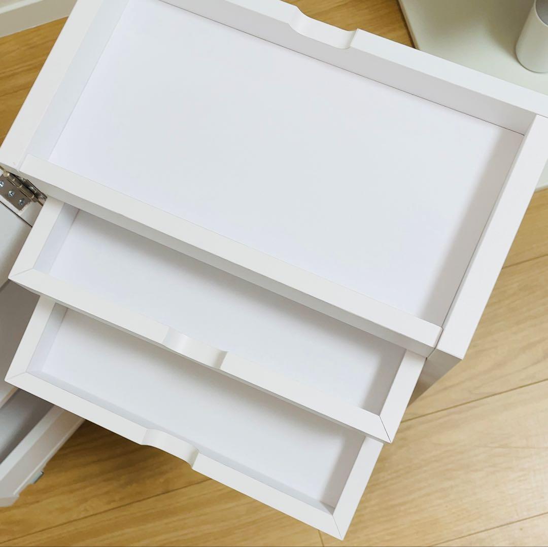 コスメワゴン キャスター付き 鏡台 メイク台 化粧台 メイクボックス ドレッサー