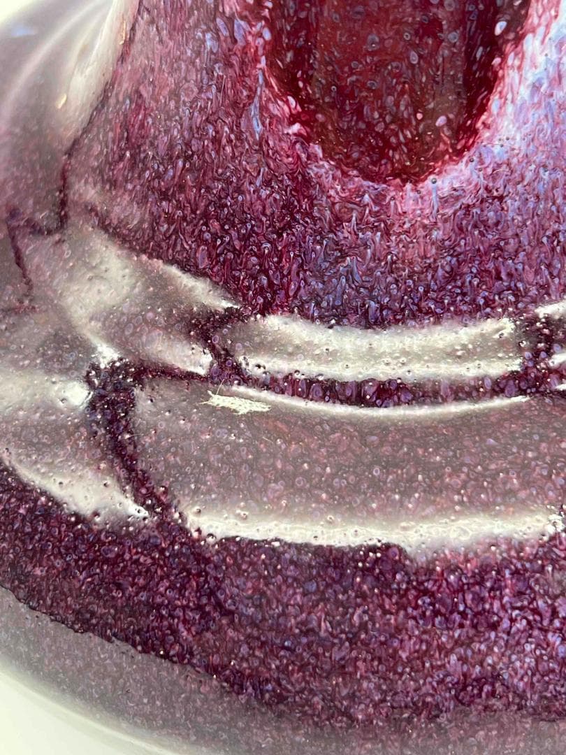 清時代　鈞窯　窯変釉 弦文瓶　旧家蔵出し　花入　花瓶(B-91)