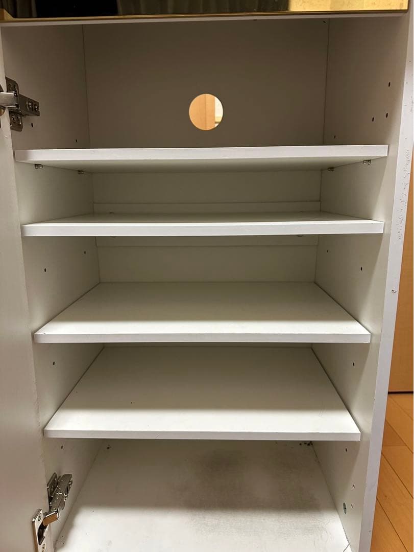 ホワイト シューズラック 大理石調