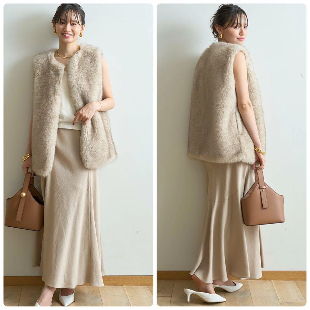 1148i 様　24AW 定価3万　ルージュヴィフ　エコファーベスト　ジレ