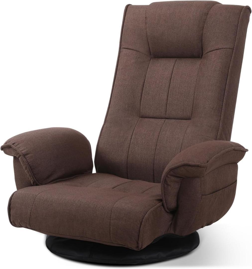 回転座椅子 肘掛け付き リクライニング ハイバック コンパクト 1人用