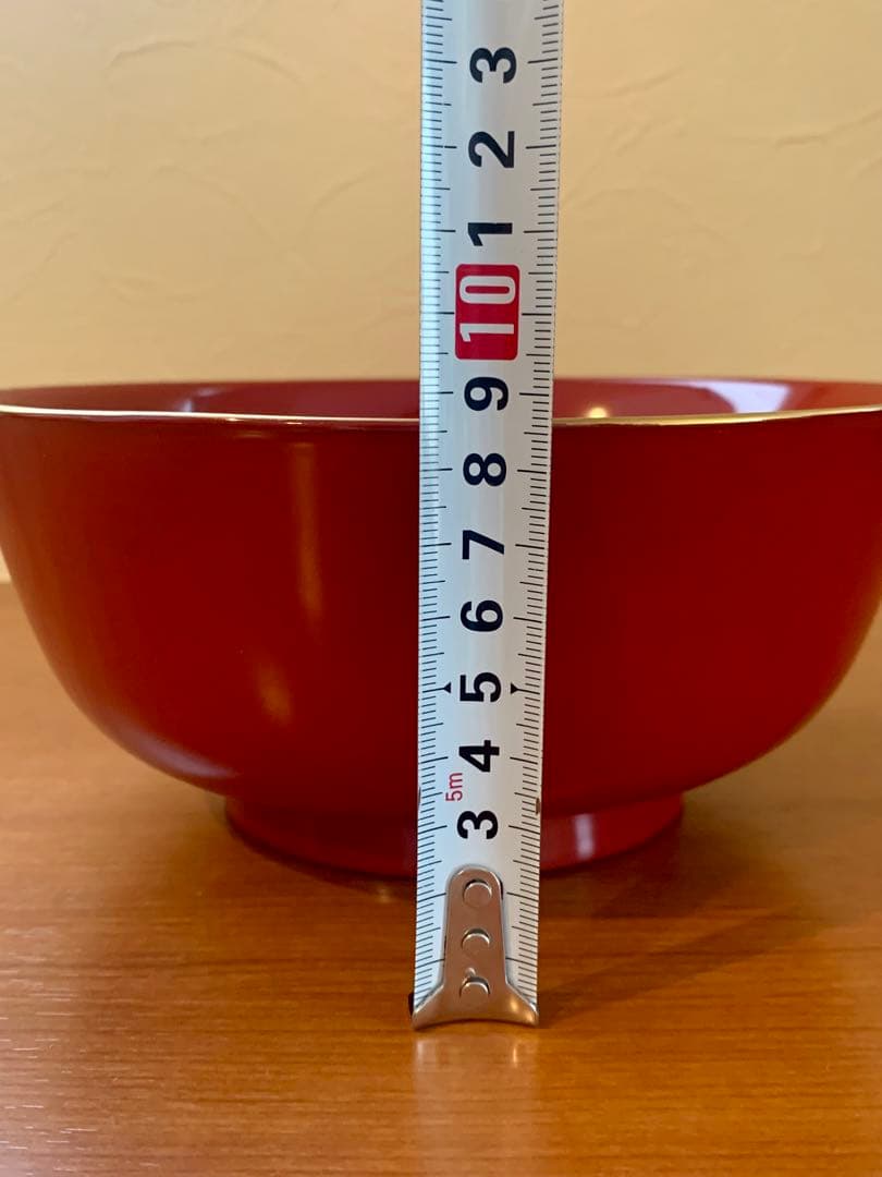 輪島塗　朱　多様大椀　丼椀　金縁付き　赤　漆器