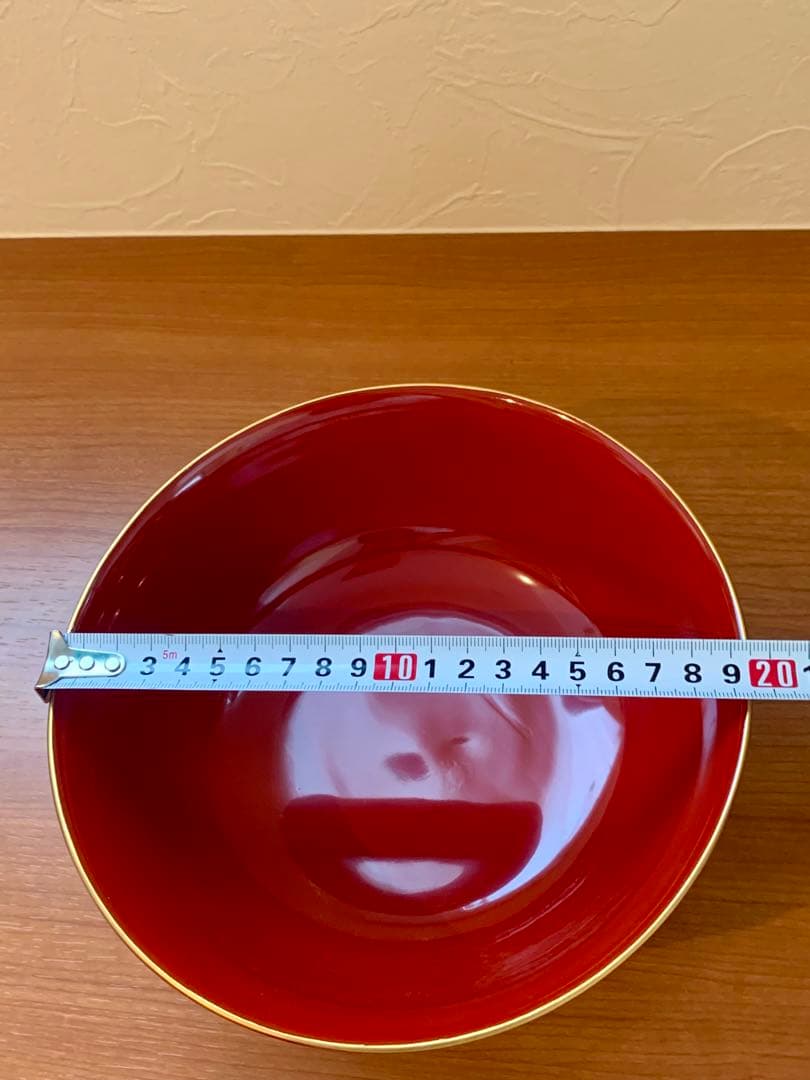 輪島塗　朱　多様大椀　丼椀　金縁付き　赤　漆器