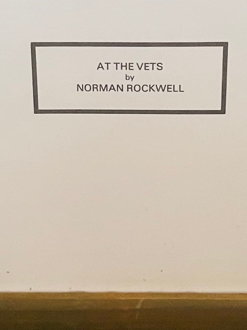 80s ビンテージ ポスター 額装 ノーマンロックウェル 動物病院の待合室