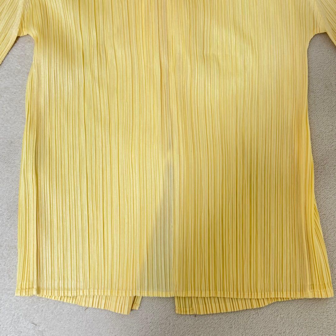 極美品✨PLEATS PLEASE ノーカラー　ベルト　イエロー　プリーツ