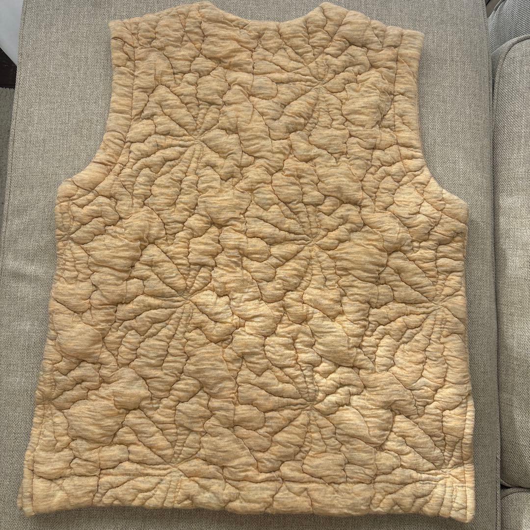 MEYAME ベージュ キルティング ノースリーブベスト