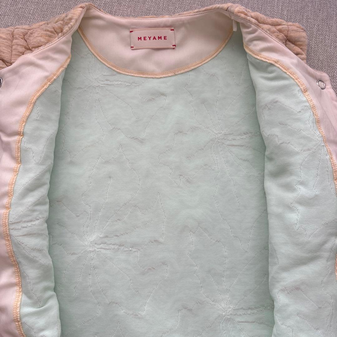 MEYAME ベージュ キルティング ノースリーブベスト