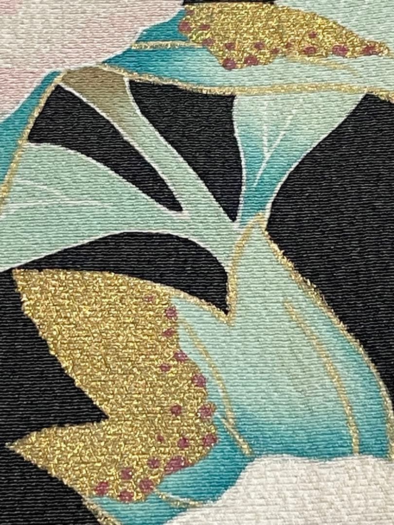 留袖ワンピース　3L/135　作家物/手描き/本金箔　アンブレラ袖　正絹