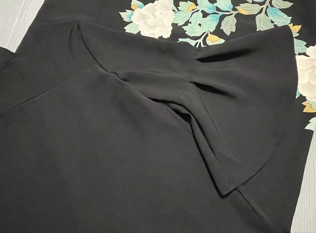 留袖ワンピース　3L/135　作家物/手描き/本金箔　アンブレラ袖　正絹