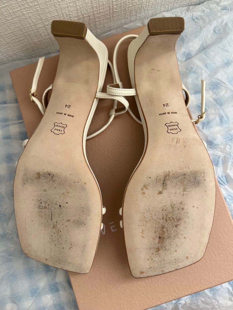 haave.haave レザー ナローストラップサンダル　ブライダルシューズ