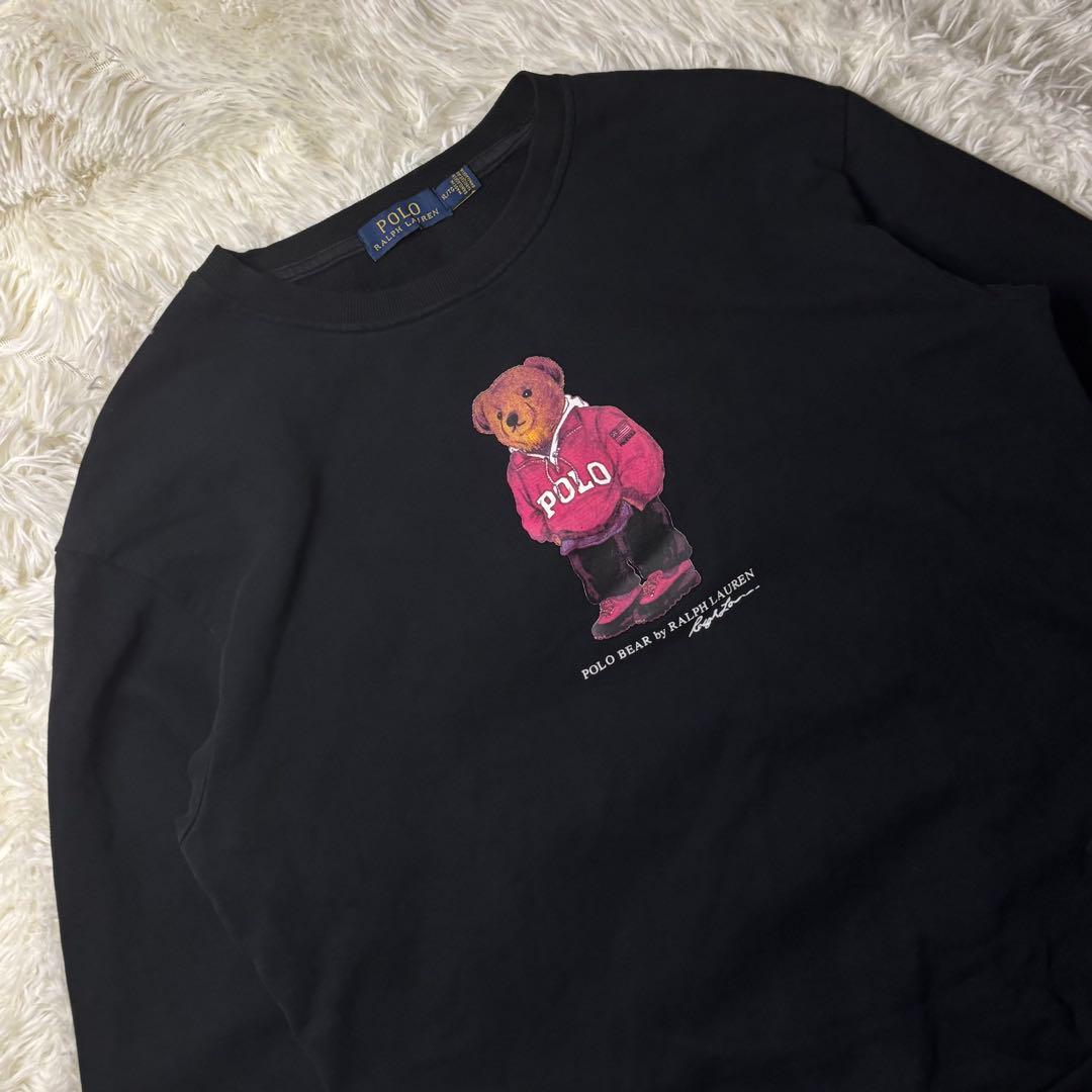 ポロラルフローレン ポロベア デザイン プルオーバー スウェット トレーナー 黒