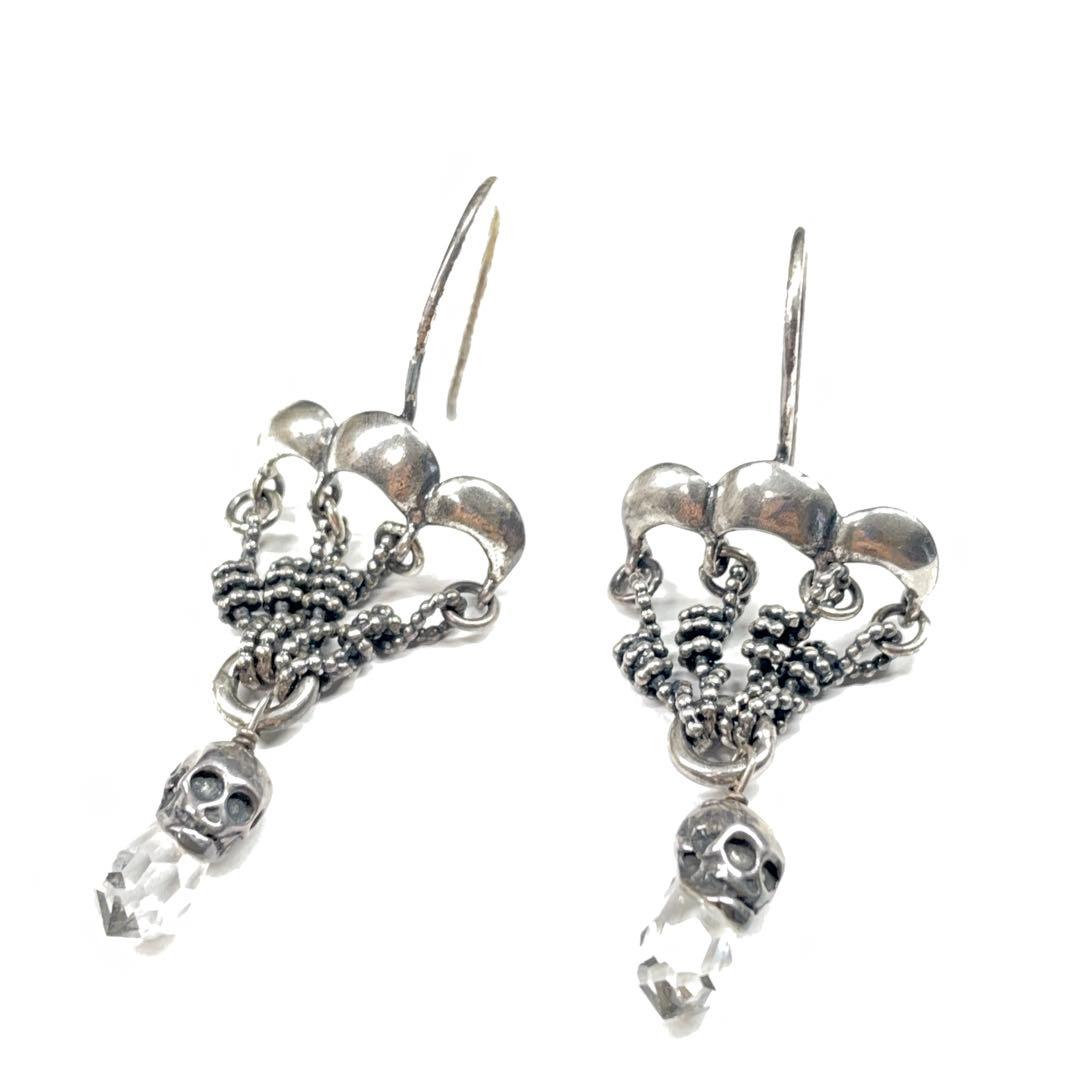 4110 ディーゼル シルバーピアス ドクロ ストーン SILVER925スカル