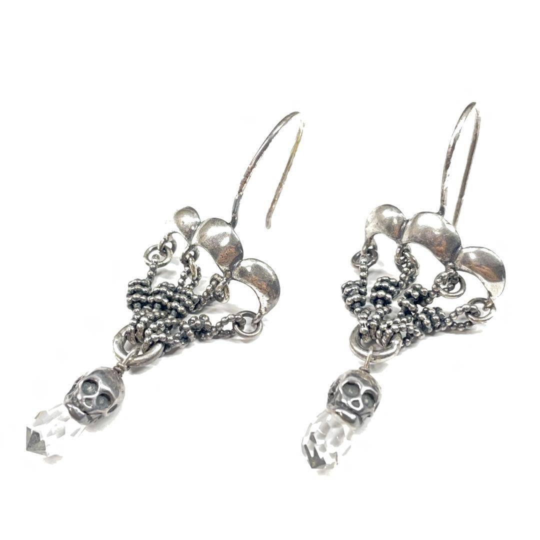 4110 ディーゼル シルバーピアス ドクロ ストーン SILVER925スカル