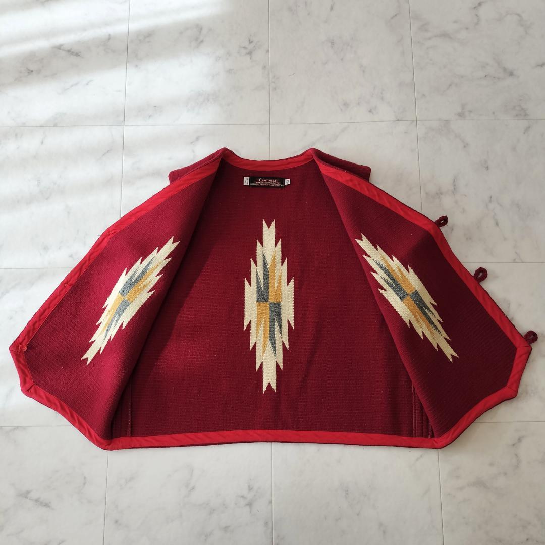 センチネラ 人気カラーレッド 42 XL ポインテッドチマヨベスト コンチョ