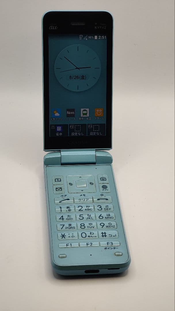 希少 ✨ 美品 GRATINA KYF42 ライトブルー 本体 ガラケー