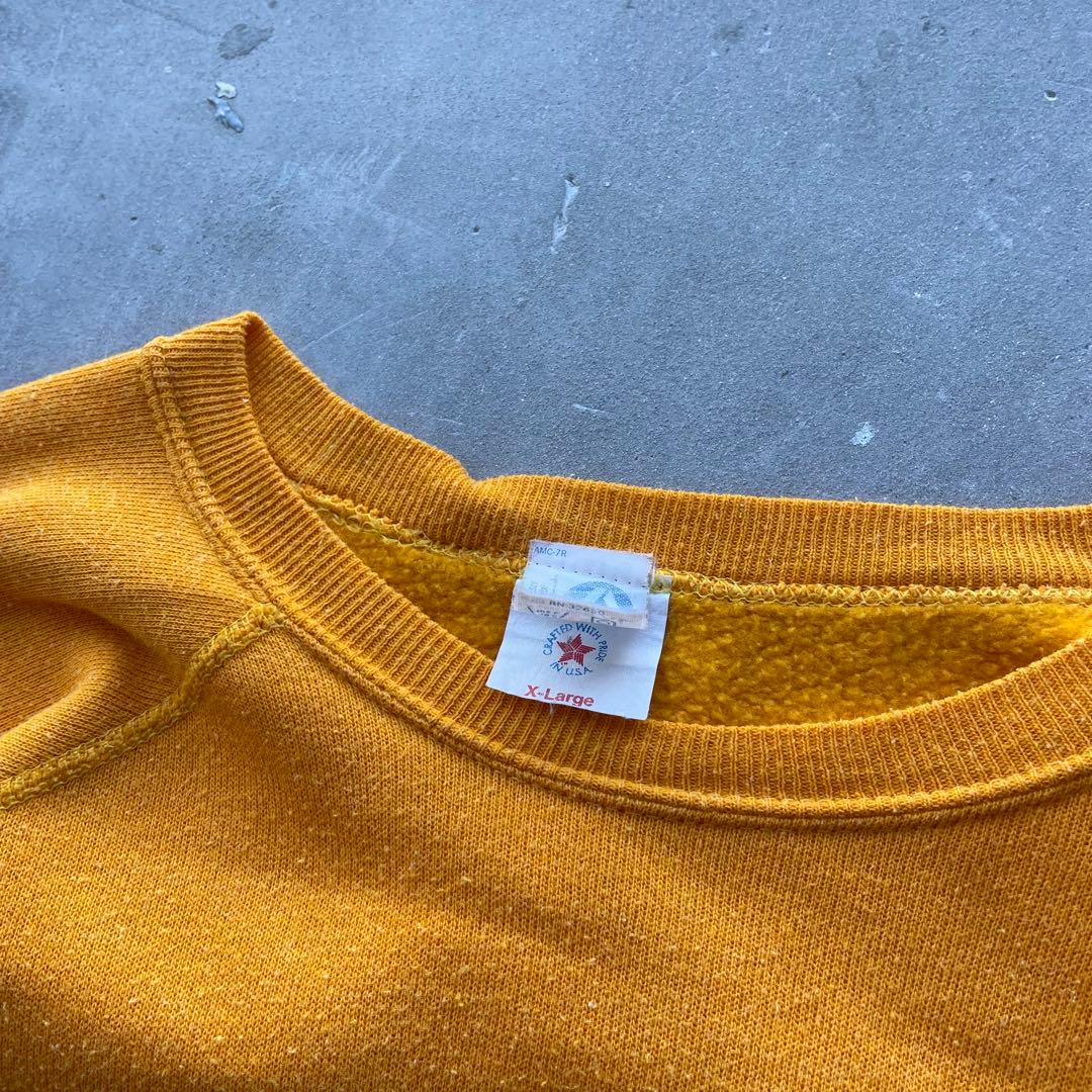 80s Artex 旧英字 sweat XL マスタード