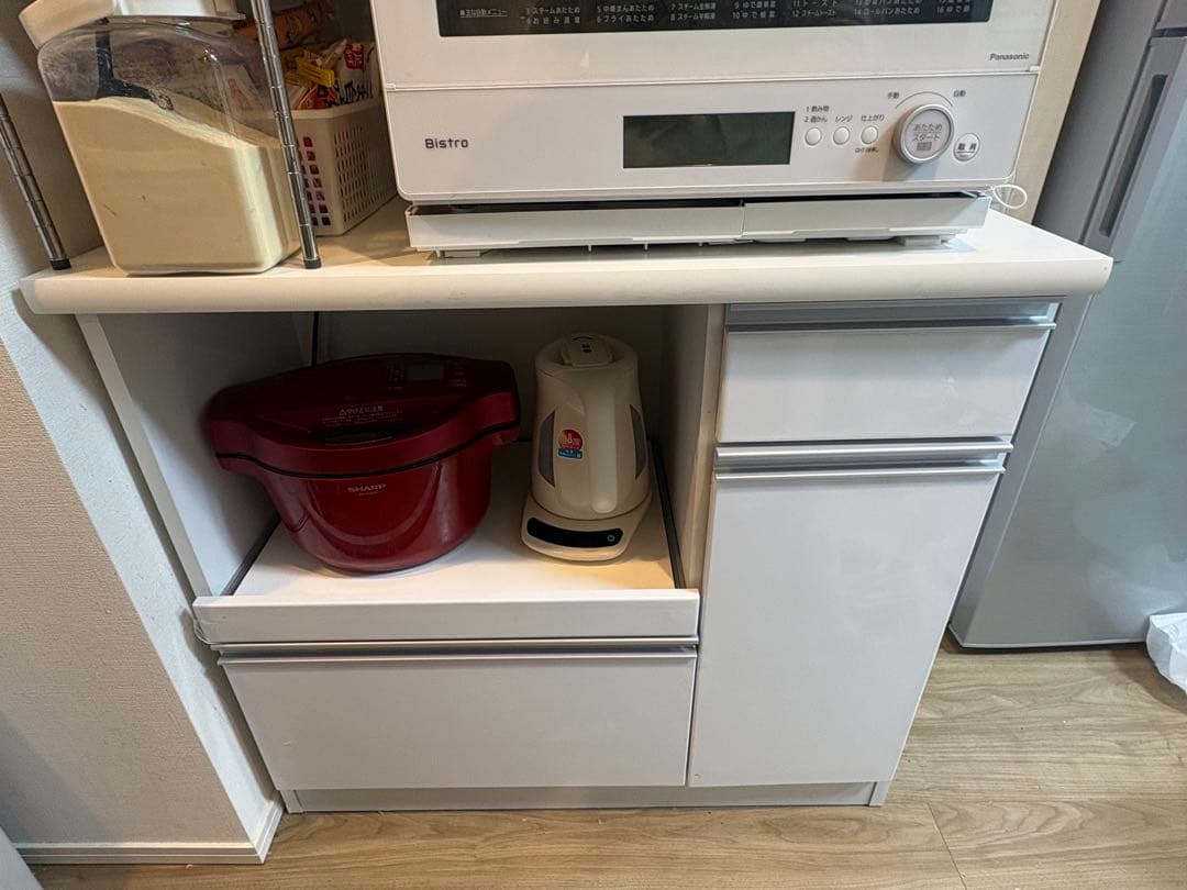 キッチンカウンター　レンジボード　90cm ホワイト　2/4頃発送