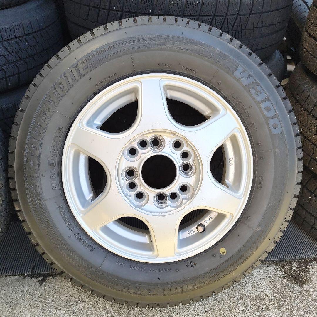 ①ブリヂストン W300 145R12 タイヤ×アルミ セット品 ２本