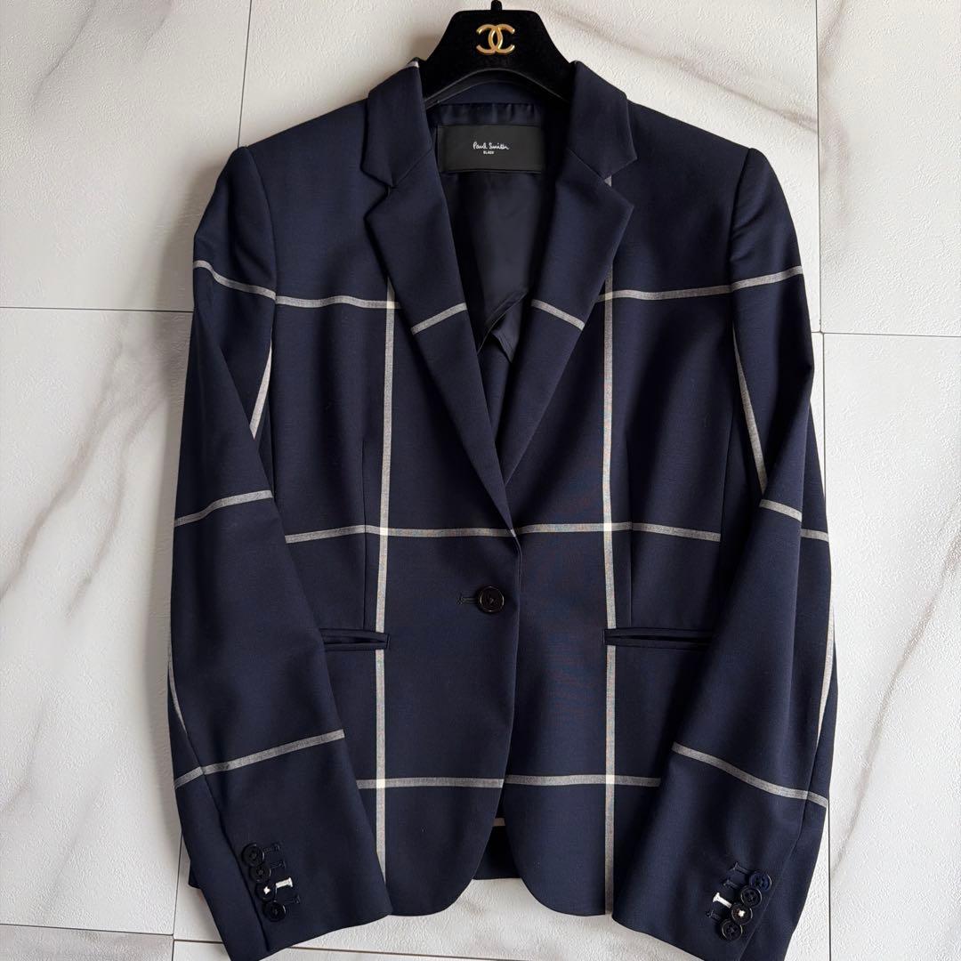希少 美品 Paul Smith BLACK テーラード ジャケット チェック