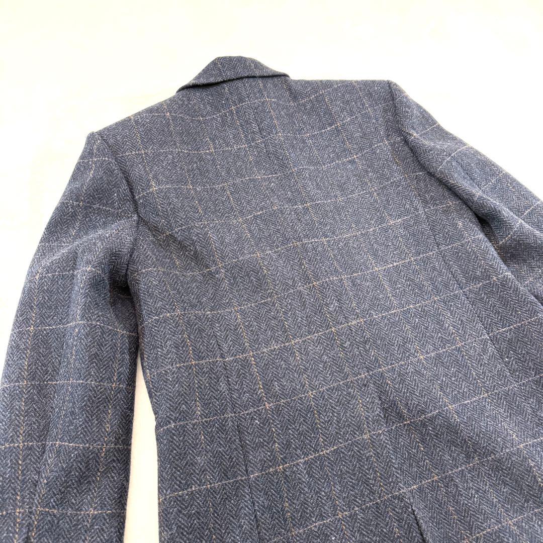 SANDRO テーラードジャケット ネイビー チェック柄 36