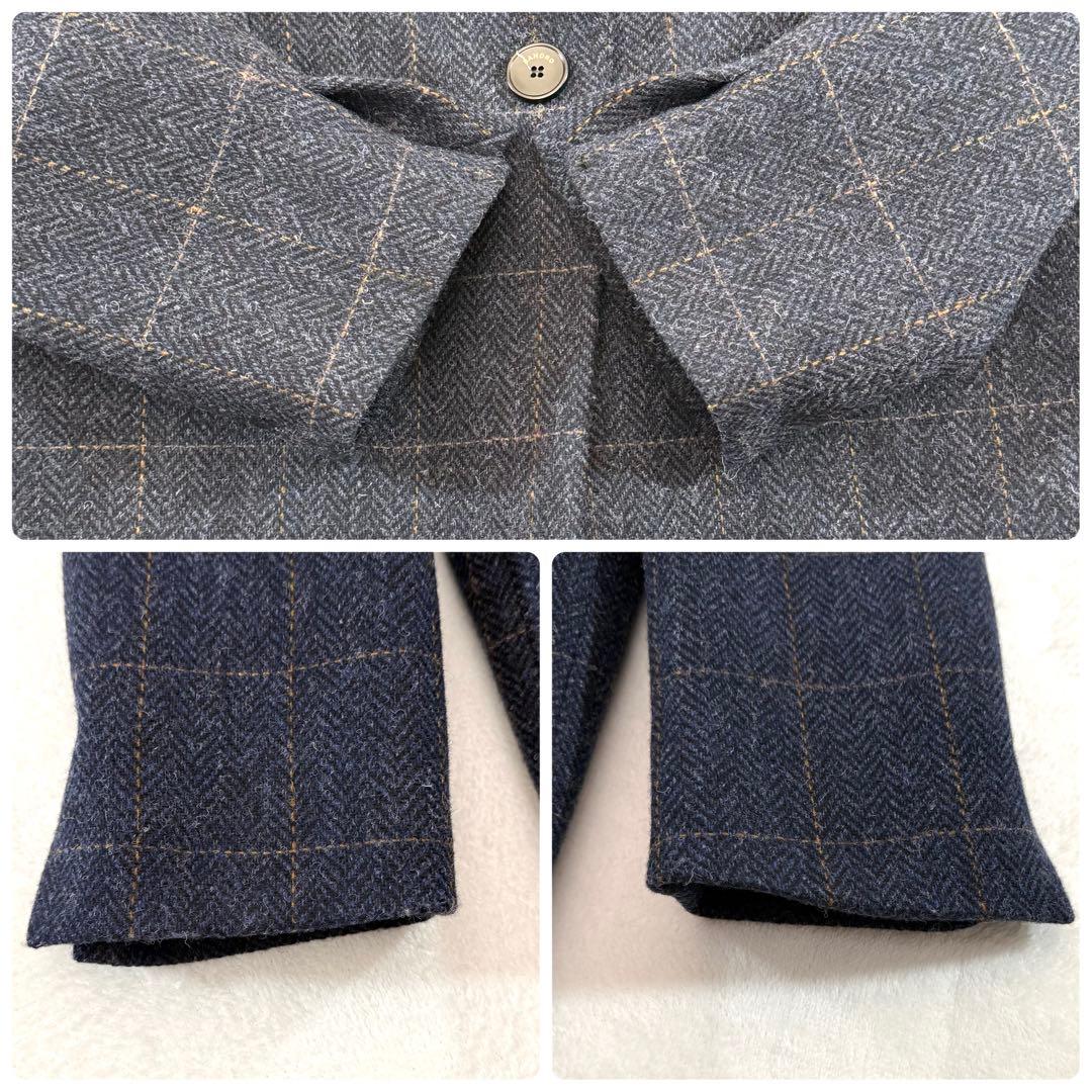 SANDRO テーラードジャケット ネイビー チェック柄 36