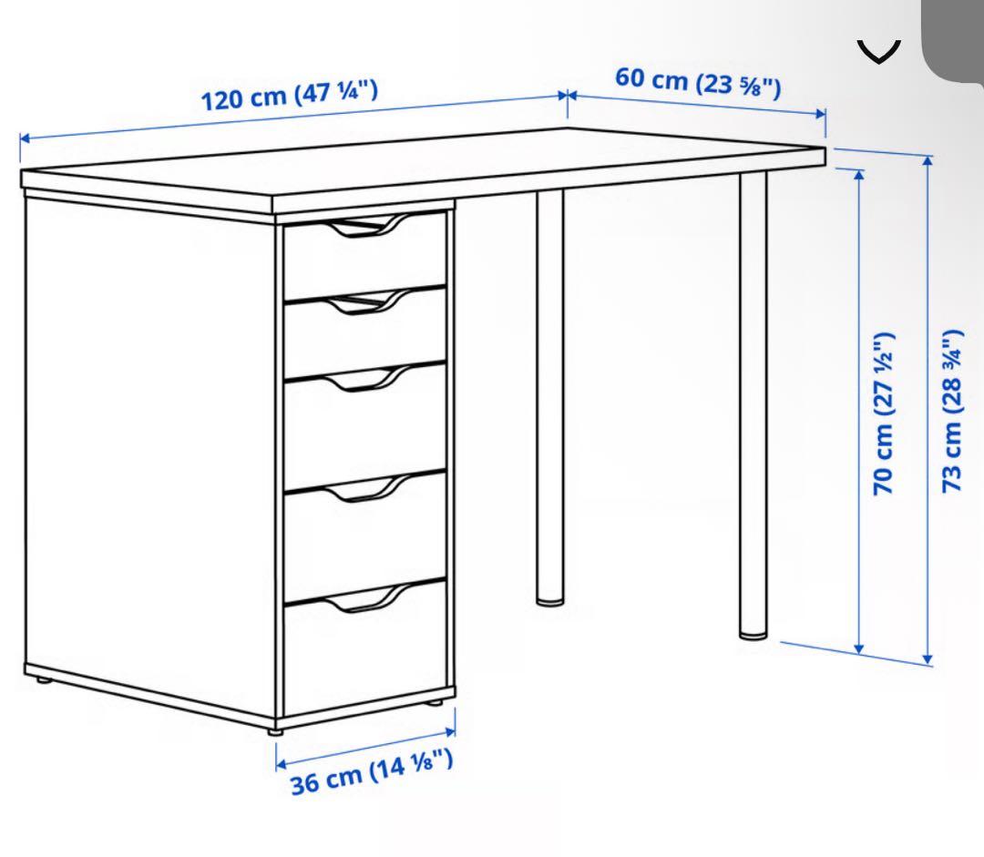 IKEAラグカプテン アレクス デスク ホワイトステインオーク120x60 cm