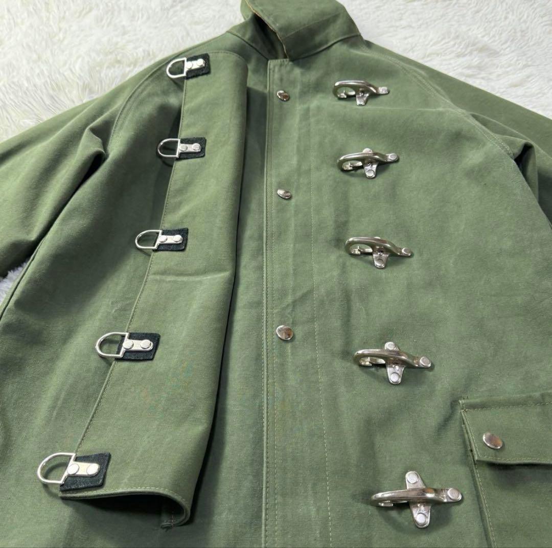 【美品 NYC製】ファイヤーマンジャケット バックル ヘビーコットン カーキ