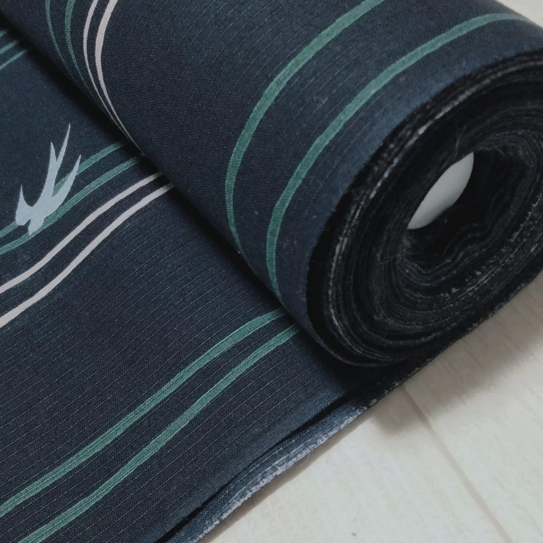 専用〉浴衣 反物 ツバメ 紺色 ViVi 幅広 男女兼用 ゆかた地【美品】