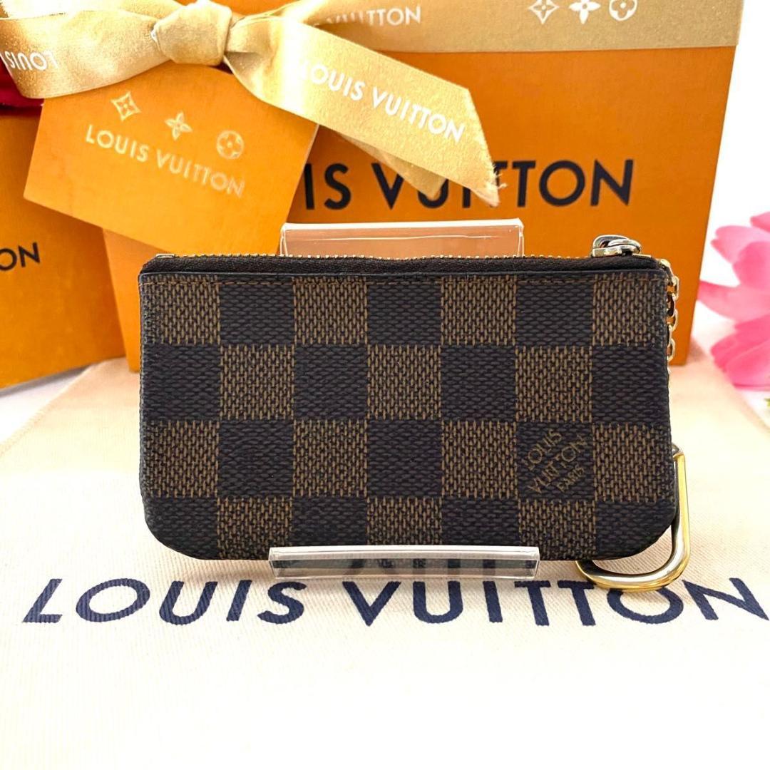 ルイ ヴィトン◎ポシェット クレ ダミエ エベヌ キーホルダー ケース 茶