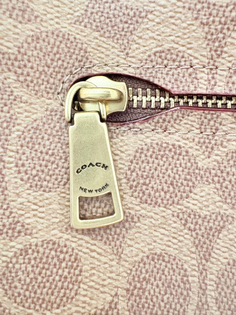 美品COACH ショルダーバッグ シグネチャー ショルダー ブラウン レザー