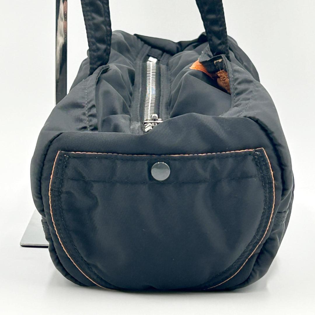 美品✨ ポーター タンカー ミニボストン バッグ 筒形 円形 ナイロン ブラック