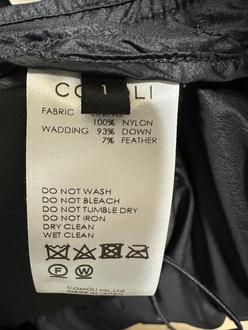 【極美品】COMOLI DOWN JACKET ダウンジャケット SIZE1