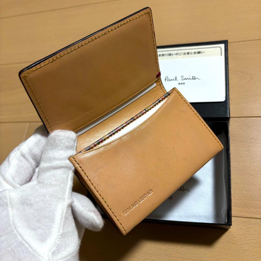 Paul Smith レア　高級ブライドルレザー　名刺入れ　ダークブラウン