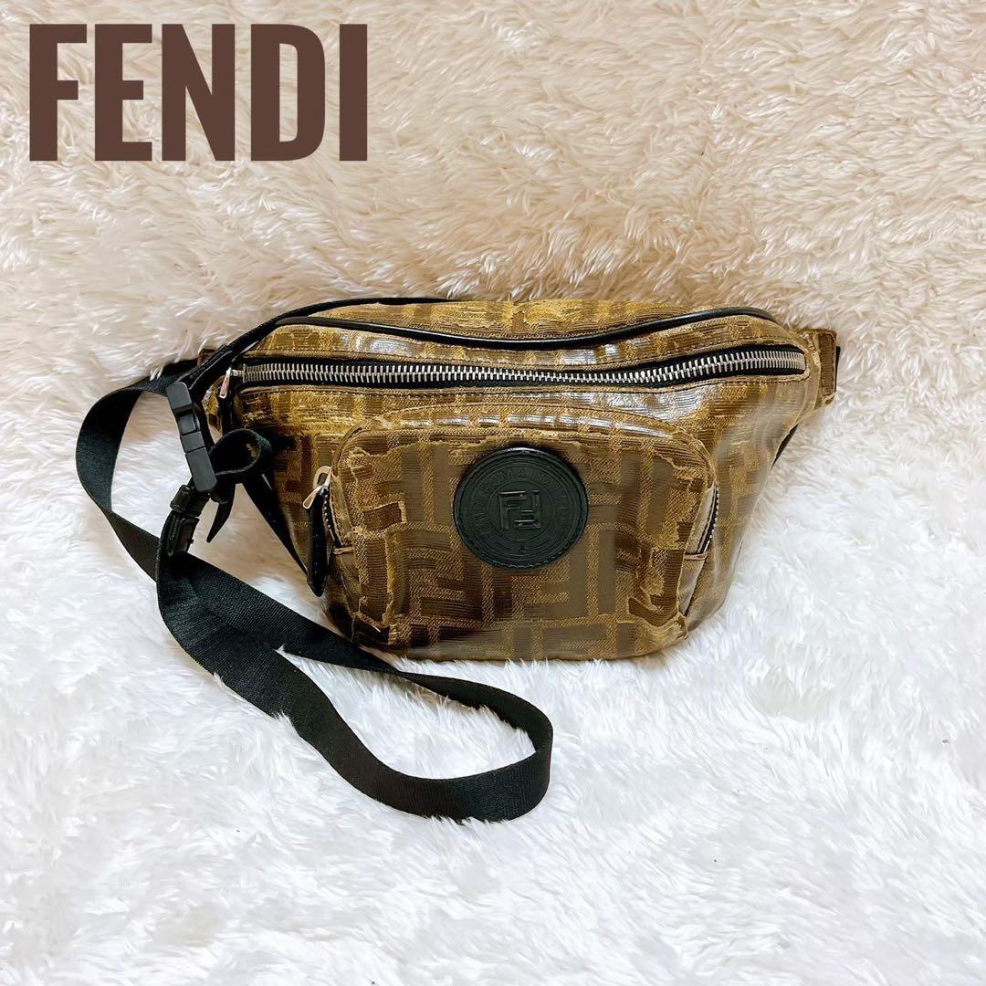 FENDI ✨ズッカ　ウエストポーチ　セカンドバッグ　PVCレザー　ベージュ