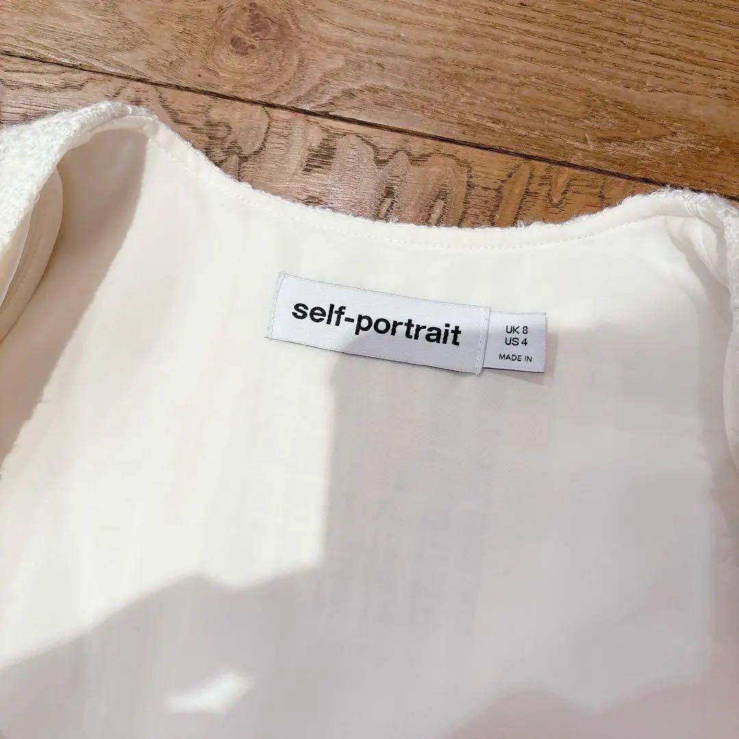 た*こ様 Self portrait プリーツシフォンとブークレツイードのミディ