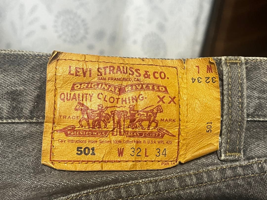 ソ*ン様 90s USA製 リーバイス 501 先染め　ブラック　W32 L34