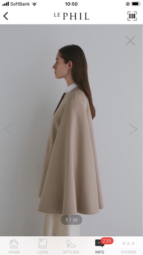 新品タグ付　LE PHIL ルフィル　ライトリバーケープ　定価¥69300