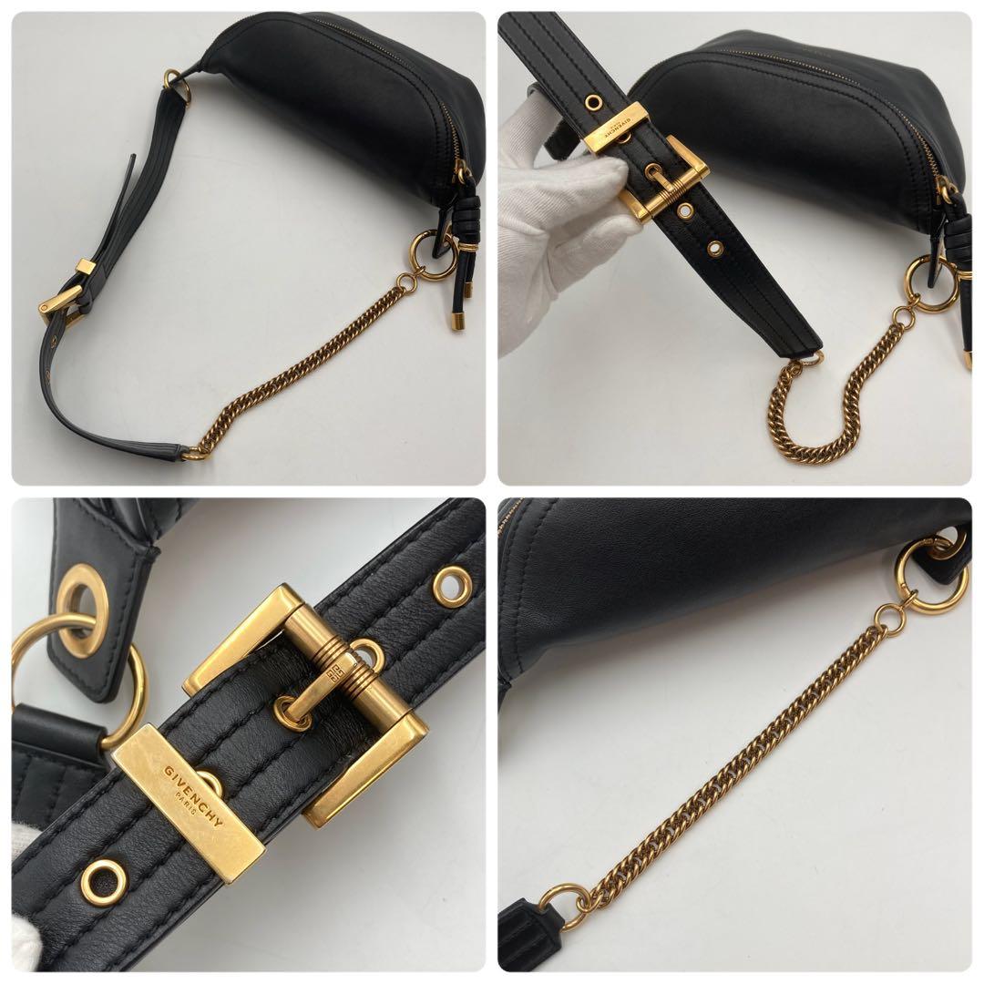 mai！超美品✨ GIVENCHY ウィップ ベルトバッグ 黒 チェーン